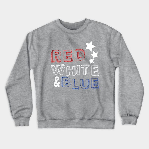 Red white and blue 4th of July Crewneck Sweatshirt by Hloosh